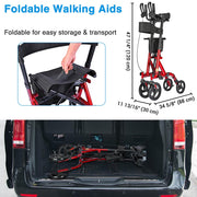 TheLAShop Upright Walker Rollator with Seat Brakes Pouch 4-Casters Image