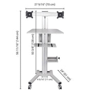 TheLAShop 2-Monitor Mobile PC Workstation with Power Outlets Image