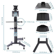 TheLAShop PC Mobile Cart Rolling Computer Workstation Stand Image