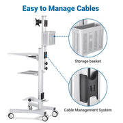 TheLAShop PC Mobile Cart Rolling Computer Workstation Stand Image