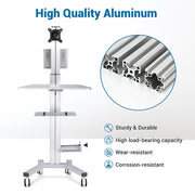 TheLAShop PC Mobile Cart Rolling Computer Workstation Stand Image