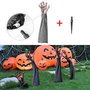 TheLAShop Halloween Props 4-Pair Zombie Hands with Stakes Scary Decor Image