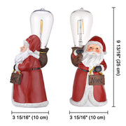 TheLAShop Resin Santa Figurine with Edison Bulb 10" Battery Operated 2ct/pk Image