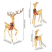 TheLAShop Lighted Deer Family Christmas Outdoor Decoration 3-Piece Image