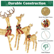 TheLAShop Lighted Deer Family Christmas Outdoor Decoration 3-Piece Image