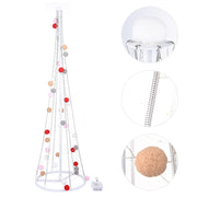 TheLAShop 3ft Glittered Christmas Cone Tree with Cotton Balls Remote Control Image