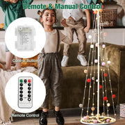 TheLAShop 3ft Glittered Christmas Cone Tree with Cotton Balls Remote Control Image