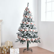 TheLAShop 5ft Frosted Christmas Tree with Ribbon & Stand Image