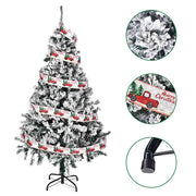 TheLAShop 5ft Frosted Christmas Tree with Ribbon & Stand Image