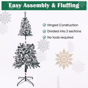 TheLAShop 5ft Frosted Christmas Tree with Ribbon & Stand Image