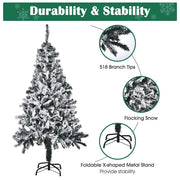 TheLAShop 5ft Frosted Christmas Tree with Ribbon & Stand Image