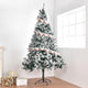 TheLAShop 7.5ft Frosted Christmas Tree with Ribbon & Stand Image