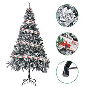 TheLAShop 7.5ft Frosted Christmas Tree with Ribbon & Stand Image