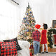 TheLAShop 7.5ft Frosted Christmas Tree with Ribbon & Stand Image