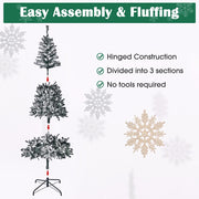 TheLAShop 7.5ft Frosted Christmas Tree with Ribbon & Stand Image