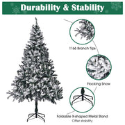 TheLAShop 7.5ft Frosted Christmas Tree with Ribbon & Stand Image