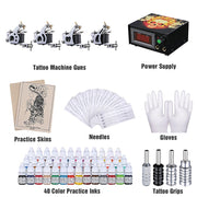 TheLAShop Tattoo Kit 4 Machine LCD Power Supply 40 Ink w/ Case Image