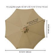 TheLAShop 8ft 8-Rib Patio Market Umbrella Replacement Canopy, Khaki Image