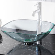 TheLAShop 16 inch Square Glass Vessel Sink Bathroom Vanity Basin, Sink Only Image