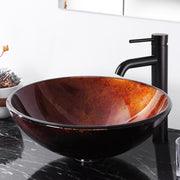 TheLAShop 16 inch Glass Vessel Sink Round Above Counter Sink Image