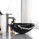 TheLAShop Black Vessel Sink Tempered Glass 16.5" Image