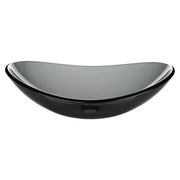 TheLAShop Gray Tempered Glass Bathroom Sink Oval 22x14" Image