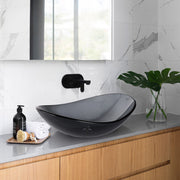 TheLAShop Gray Tempered Glass Bathroom Sink Oval 22x14" Image