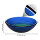 TheLAShop Blue Green Tempered Glass Bathroom Sink Round 17" Image