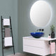 TheLAShop Blue Green Tempered Glass Bathroom Sink Round 17" Image