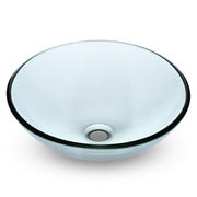 TheLAShop 16 inch Glass Vessel Sink Round Bathroom Vanity Basin Image