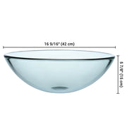 TheLAShop 16 inch Glass Vessel Sink Round Bathroom Vanity Basin Image