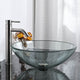 TheLAShop 16 inch Glass Vessel Sink Round Bathroom Vanity Basin Image