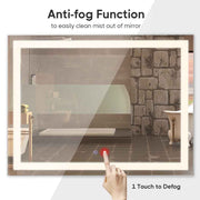 TheLAShop Frameless Bathroom Mirror with Lights Anti-Fog Touch Control Image