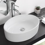 TheLAShop Oval Porcelain Sink with Drain & Tray 19"x14" Image