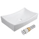 TheLAShop Rectangular Porcelain Sink with Popup Drain 26x16 Image