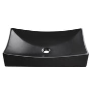 TheLAShop Black Rectangle Vessel Sink with Popup Drain 26x16" Image