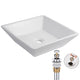 TheLAShop 16" Square Porcelain Sink Vanity Vessel & Drain Image