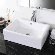 TheLAShop 20"x14" Rectangle Porcelain Vessel Sink Overflow & Drain Image