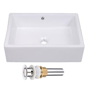 TheLAShop 20"x14" Rectangle Porcelain Vessel Sink Overflow & Drain Image