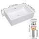 TheLAShop 20"x14" Rectangle Porcelain Vessel Sink Overflow & Drain Image