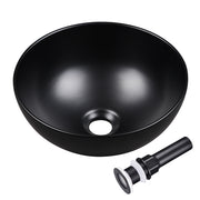 TheLAShop Black Sink Bowl Bathroom Vessel Sink with Drain 12" Image