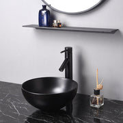 TheLAShop Black Sink Bowl Bathroom Vessel Sink with Drain 12" Image