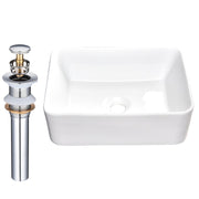 TheLAShop Rectangle Vessel Sink with Popup Drain & Tray 16"x12" Image