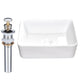 TheLAShop Rectangle Vessel Sink with Popup Drain & Tray 16"x12" Image