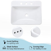 TheLAShop Drop-in Sink Porcelain Overflow w/ Drain & Tray 23x18" Image