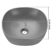 TheLAShop 16 inch Vessel Sink with Pop Up Drain Gray Image