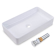 TheLAShop Bathroom Rectangular Porcelain Sink w/ Drain 23x13" Image