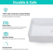 TheLAShop Bathroom Rectangular Porcelain Sink w/ Drain 23x13" Image