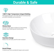 TheLAShop 16" Bowl Bathroom Sink with Drain & Tray Image