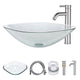 TheLAShop 16 inch Square Glass Vessel Sink Bathroom Vanity Basin, Sink+Faucet set Image